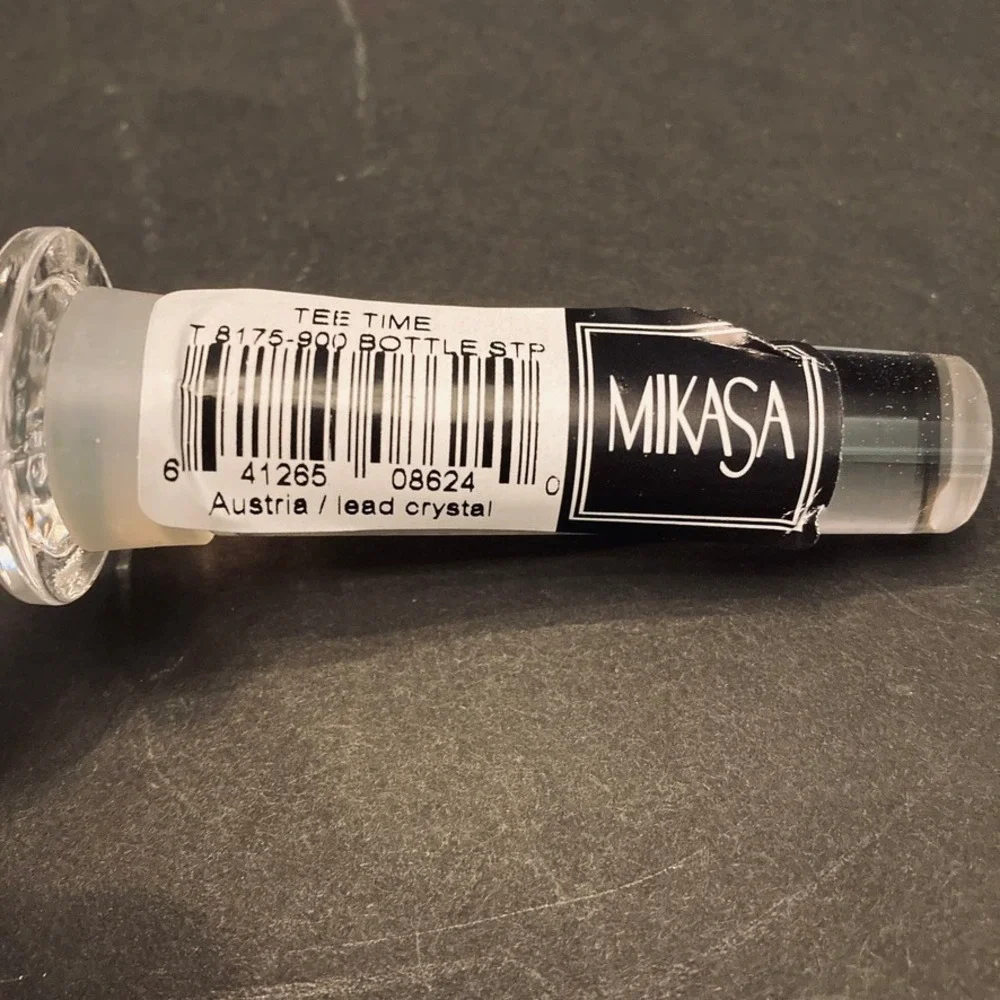 Mikasa Tee Time Lead Crystal Golf Ball Bottle Stopper‎ NEW Austria 4.5